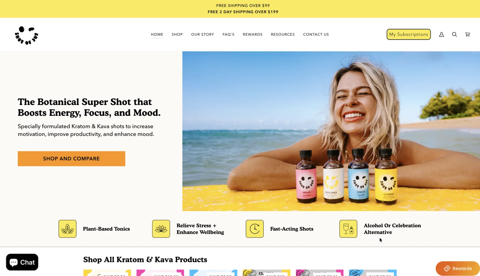Shot of Joy — website screenshot