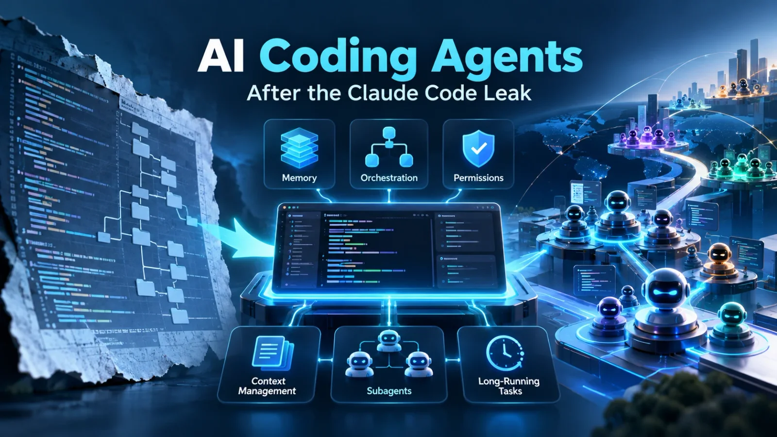 AI coding agents after the Claude Code leak: memory, orchestration, permissions, context management, subagents and long-running tasks