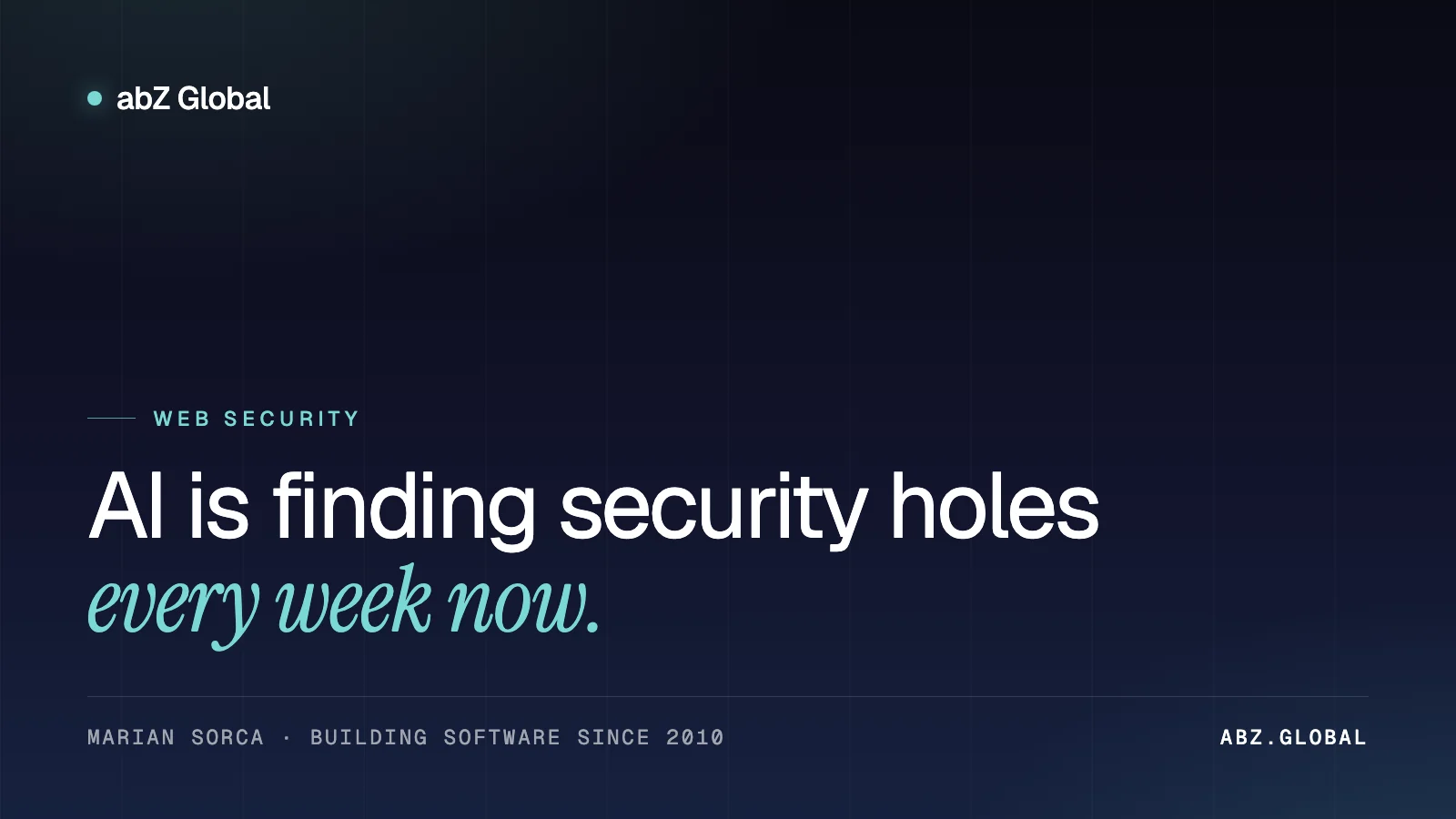 AI is finding security holes every week now