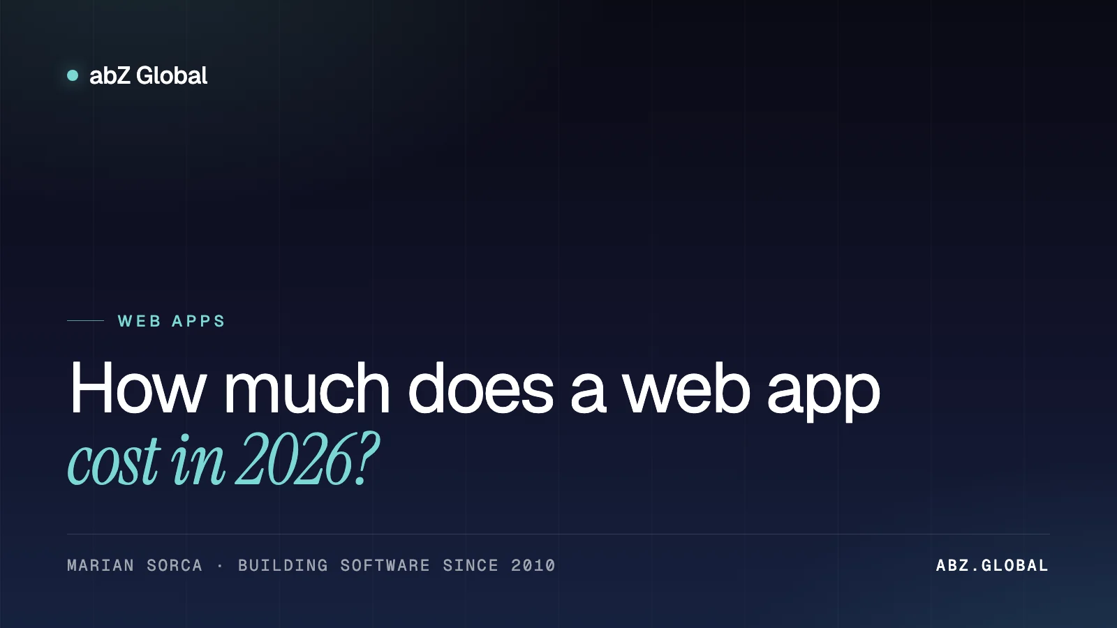 How much does a web app cost in 2026