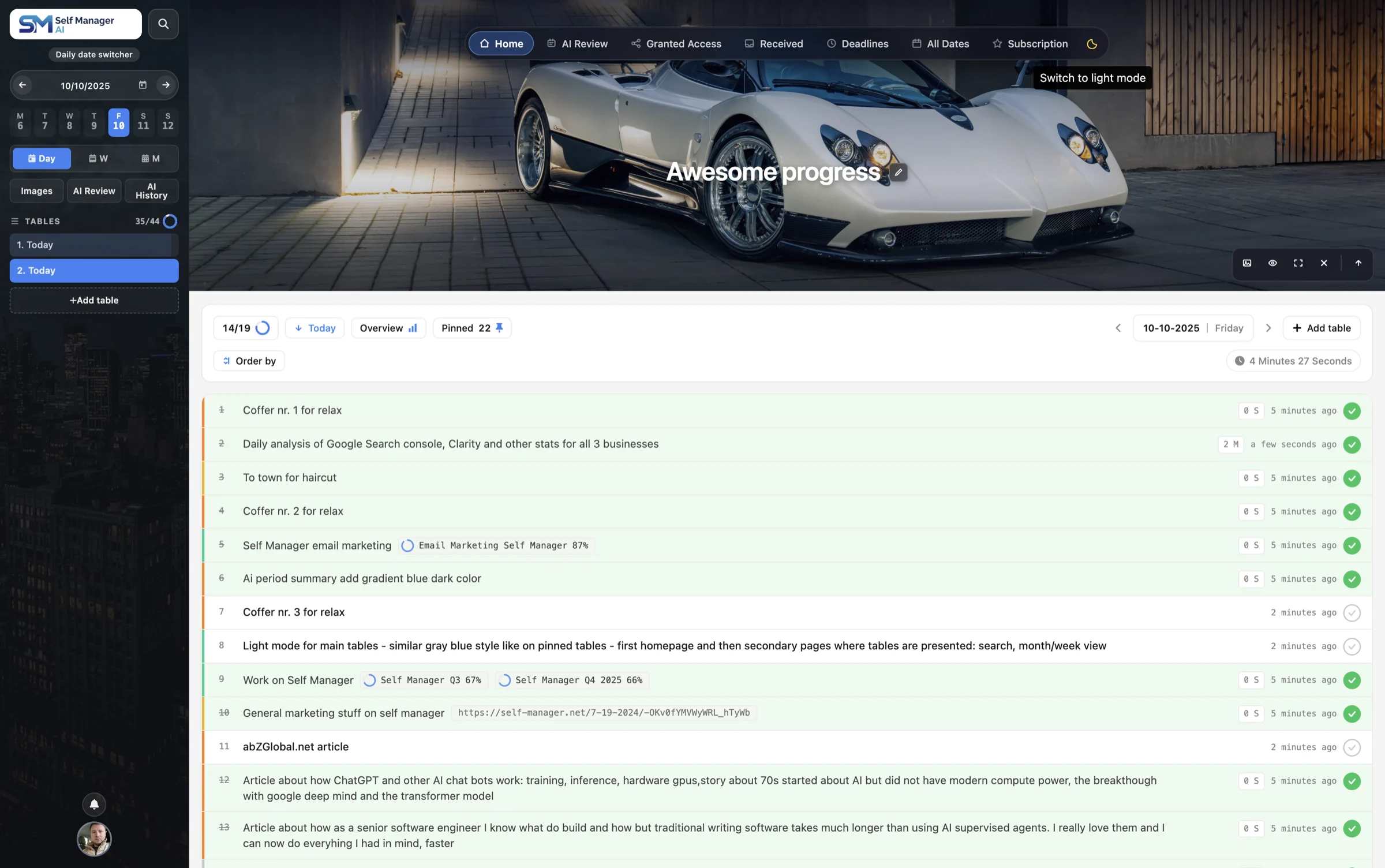 SelfManager.ai dashboard